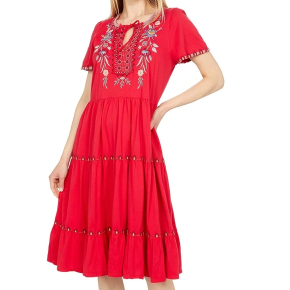 Johnny Was Nya embroidered tiered dress NWT oversized - Picture 2 of 10